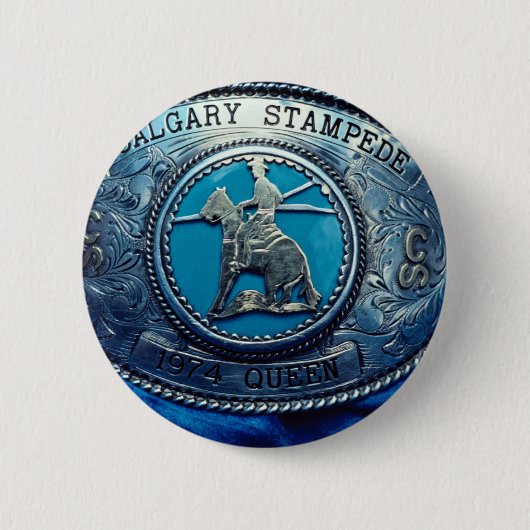 Cowboy rodeo trophy buckle, Alberta, Canada Ronde Button 5,7 Cm (Voorkant)