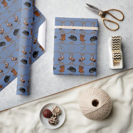 Cowboy Rodeo Tuig Cadeaupapier (Crafts)