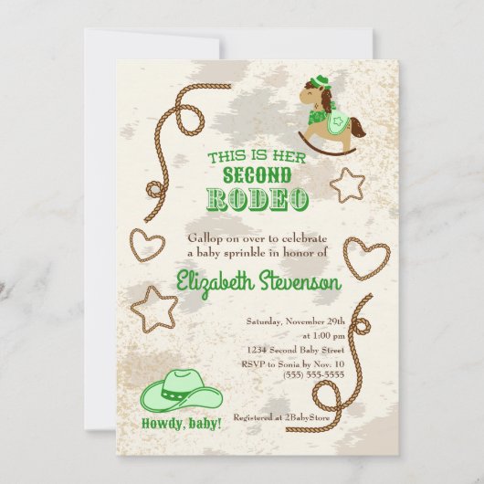 Cowboy Rodeo Unisex Howdy Baby shower Sprinkle Kaart (Voorkant)