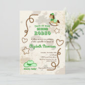 Cowboy Rodeo Unisex Howdy Baby shower Sprinkle Kaart (Staand voorkant)