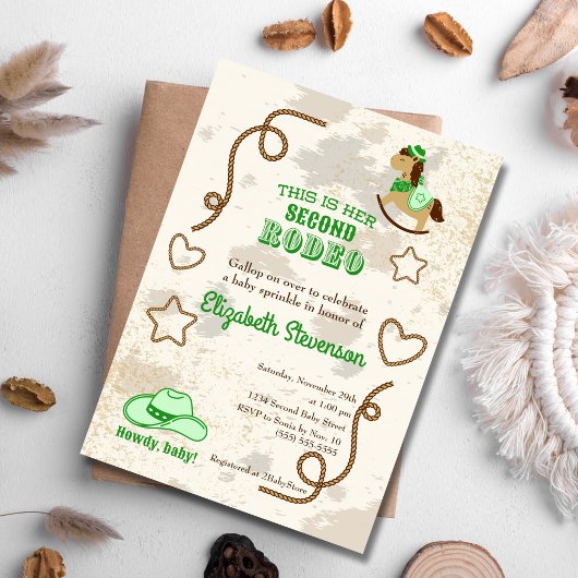 Cowboy Rodeo Unisex Howdy Baby shower Sprinkle Kaart