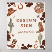 Cowboy Rodeo verjaardag Wild west Custom teken Poster (Voorkant)