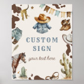 Cowboy Rodeo verjaardag Wild west Custom teken Poster (Voorkant)