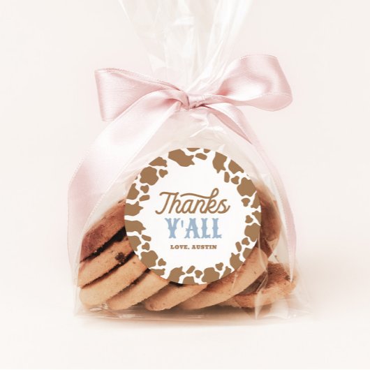 Cowboy Rodeo Verjaardagsfeestje Bedankt Ronde Sticker