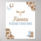 Cowboy Rodeo Verjaardagsfeestje Favorieten Sign Poster (Voorkant)