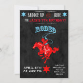 Cowboy Rodeo verjaardagsfeestje uitnodigingen (Voorkant)