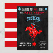 Cowboy Rodeo verjaardagsfeestje uitnodigingen (Voorkant / Achterkant)