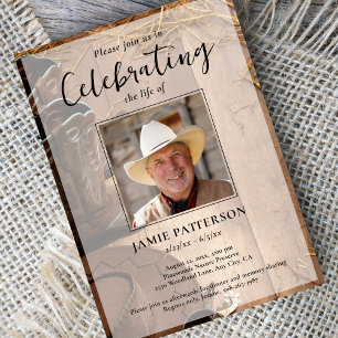 Cowboy Rodeo Viering van het Leven, Funeral Foto Kaart