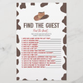 Cowboy Rodeo Vind het gast Baby shower spel Briefpapier (Voorkant)