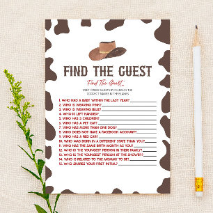 Cowboy Rodeo Vind het gast Baby shower spel Briefpapier