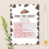 Cowboy Rodeo Vind het gast Baby shower spel Briefpapier