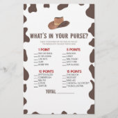 Cowboy Rodeo Wat is er in Purse Baby shower spel Briefpapier (Voorkant)