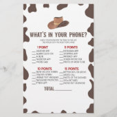 Cowboy Rodeo Wat zit er in je telefoon Baby shower Briefpapier (Voorkant)