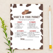 Cowboy Rodeo Wat zit er in je telefoon Baby shower Briefpapier