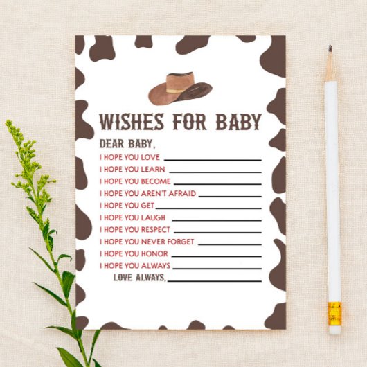 Cowboy Rodeo wenst Baby shower activiteit Briefpapier