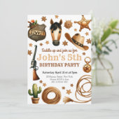 Cowboy Rodeo West Verjaardag Kaart (Staand voorkant)