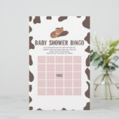 Cowboy Rodeo Western Bingo Baby shower Spel Briefpapier (Staand voorkant)