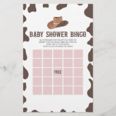 Cowboy Rodeo Western Bingo Baby shower Spel Briefpapier (Voorkant)