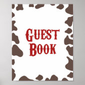 Cowboy Rodeo Western Gastenboek Feestbord Poster (Voorkant)