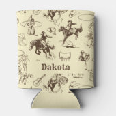 Cowboy Rodeo Western gepersonaliseerd Blikjeskoeler (Achterkant)