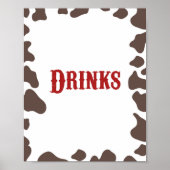 Cowboy Rodeo Westerne Drinken Tafel Party Teken Poster (Voorkant)