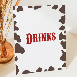 Cowboy Rodeo Westerne Drinken tafel Reclamebord Met Voetstuk