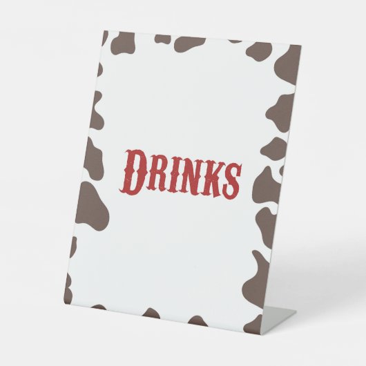 Cowboy Rodeo Westerne Drinken tafel Reclamebord Met Voetstuk (Voorkant)