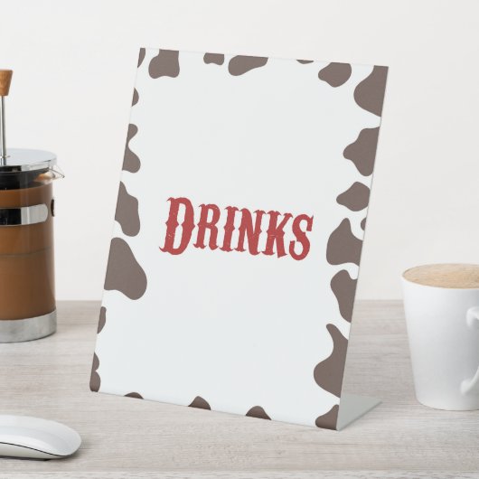 Cowboy Rodeo Westerne Drinken tafel Reclamebord Met Voetstuk (Insitu)