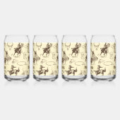 Cowboy Rodeo Westerne gepersonaliseerde set van 4 Blikvorm Glas (Rechts)