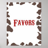 Cowboy Rodeo Westerne Party Favorieten Tafel Poster (Voorkant)