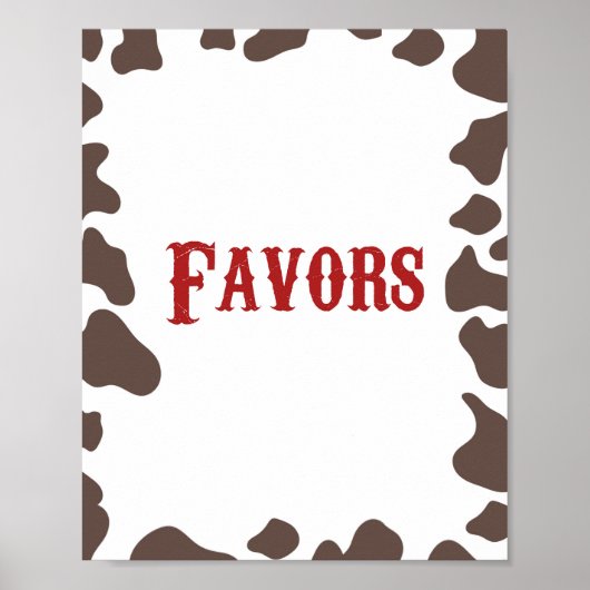 Cowboy Rodeo Westerne Party Favorieten Tafel Poster (Voorkant)