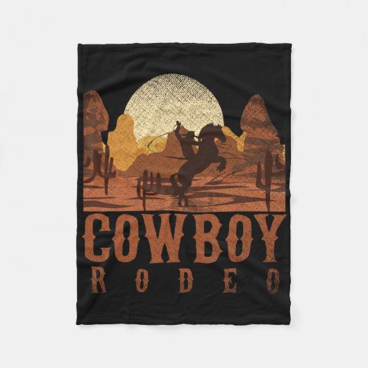Cowboy Rodeo Westerne Texaanse Gift Horseck Rijden Fleece Deken (Voorkant)