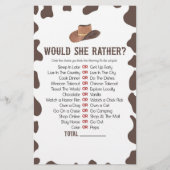 Cowboy Rodeo wil dat ze liever Baby shower spel Briefpapier (Voorkant)