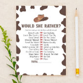 Cowboy Rodeo wil dat ze liever Baby shower spel Briefpapier