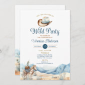 Cowboy Rodeo Wild Party Westerne Ranch 5e verjaard Kaart (Voorkant / Achterkant)