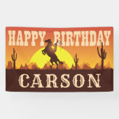 Cowboy Rodeo Wild West Elke leeftijd, gelukkige ve Spandoek (Horizontaal)