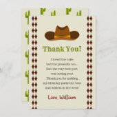 Cowboy Rodeo Wild West Kinder Jongens Verjaardagsf Bedankkaart (Voorkant / Achterkant)