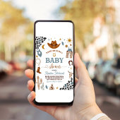 Cowboy Rodeo Wild West Western Baby shower Kaart