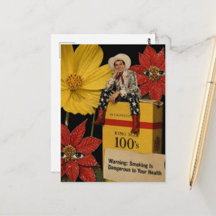 Cowboy Roken is Gevaarlijk Collage Briefkaart