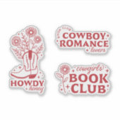 Cowboy romance liefhebbers boek club quotes pack sticker (Voorkant)