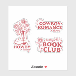 Cowboy romance liefhebbers boek club quotes pack sticker
