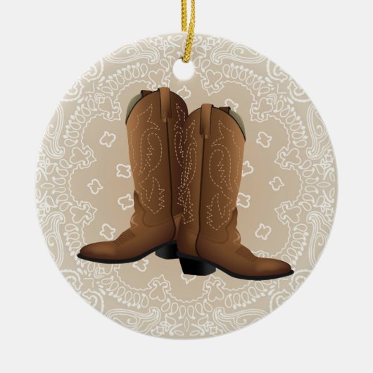 Cowboy rond! keramisch ornament (Voorkant)