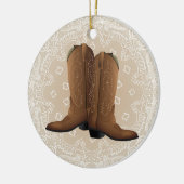 Cowboy rond! keramisch ornament (Links)