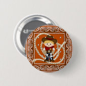 Cowboy Ronde Button 5,7 Cm (Voorkant /achterkant)