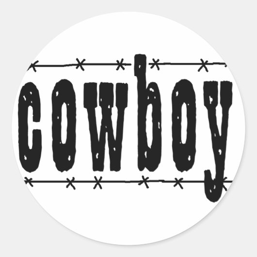 Cowboy Ronde Sticker (Voorkant)