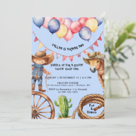 Cowboy Rootin 'Rootin' Time Verjaardag Uitnodiging