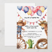 Cowboy Rootin 'Rootin' Time Verjaardag Uitnodiging (Voorkant / Achterkant)