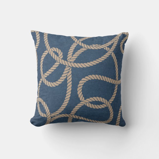 Cowboy Rope Pattern in Blue Kussen (Voorkant)