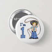 Cowboy Roper 1st Birthday Pinback Button (Voorkant /achterkant)
