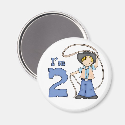 Cowboy Roper 2de Birthday Magnet (Voorkant / Achterkant)